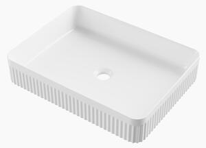 Gamma Frezja, téglalap alakú pultra szerelhető mosdó 515x380x100 mm, fényes fehér, GMA-UC-FREZJAP