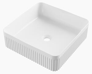 Gamma Frezja, négyzet alakú, pultra szerelhető mosdó 405x405x130 mm, fényes fehér, GMA-UC-FREZJAK