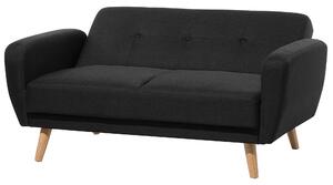 Kétszemélyes fekete kárpitozott kanapéágy FLORLI