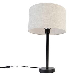 Modern asztali lámpa fekete boucle ernyővel világosszürke 35 cm - Simplo