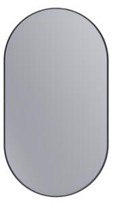 Erga Oval, ovális tükör 50x90cm, fekete keret, ERG-V01-OVAL-5090-BK