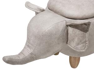 Világosszürke műbőr állatos puff 70 x 35 cm ELEPHANT