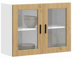 VidaXL konyhai fali szekrény üvegajtóval "Porto" Artisan Oak