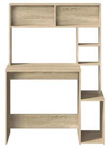 VidaXL sonoma tölgy szerelt fa íróasztal polcokkal 100x45x140 cm