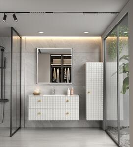 Erga Samira, LED tükör 80x80cm fekete keretben, 2415 lm, 3 fényszín, első/hátsó világítás, ERG-V01-SAMIRA-8080-BK