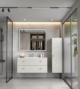 Erga Samira, LED tükör 100x80cm fekete keretben, 2760 lm, 3 fényszín, első/hátsó világítás, ERG-V01-SAMIRA-1080-BK