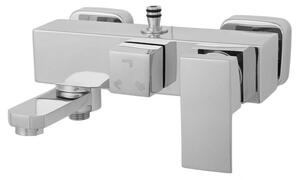 Erga Cube, zuhanycsaptelep kádtöltővel és felső zuhanyoszlop-csatlakozóval, 150 mm, króm, ERG-YKA-BW.CB-CHR
