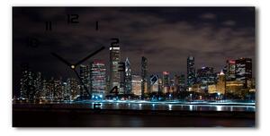 Négyszögletes üvegóra vízszintesen Chicago éjjel