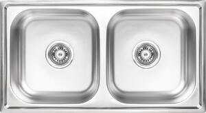 Kuchinox STANDARD, 2 rekeszes acél mosogató 780x430x170 mm, SKS_020T