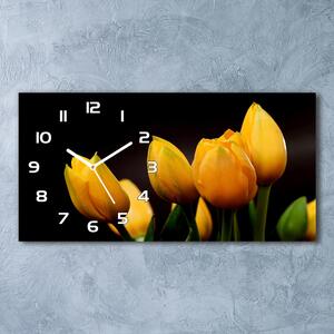 Vízszintes üvegóra Sárga tulipánok