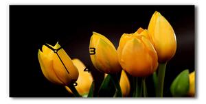 Vízszintes üvegóra Sárga tulipánok