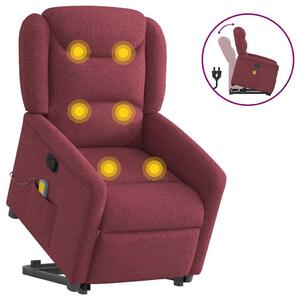 VidaXL bordó szövet dönthető masszázs- és állófotel