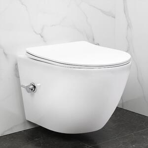 Rea Carlo Lux, fali WC-csésze bidé funkcióval + WC-ülőke, fényes fehér, REA-C9701