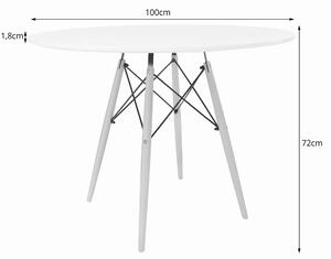 Fehér étkezőasztal OSLO 100x100
