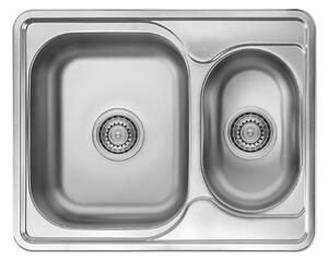 Kuchinox Junak, 1,5 rekeszes rozsdamentes mosogató 630x500x190 mm, acél, LAV-SQA_030T