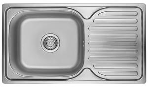 Kuchinox Orion, 1 rekeszes rozsdamentes mosogató 760x420x180 mm csepegtetővel, sima felület, acél, LAV-SKO_011T