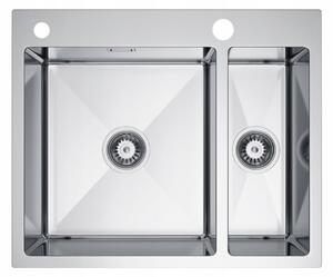 Erga HD, 1,5 rekeszes acél mosogató 590x490x210 mm, acél, ERG-MLS-HD5949
