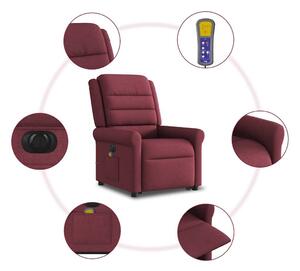 VidaXL bordó szövet dönthető elektromos álló masszázsfotel