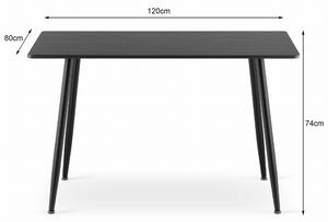 Étkezőasztal kőris színű asztalappal WERONA 120x80