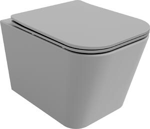 Mexen Teo WC Rimless WC lappal vékony, hőre keményedő, világosszürke matt, 30854061