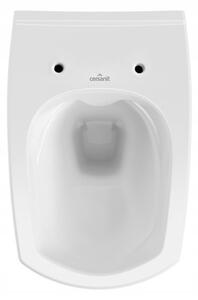 Cersanit Carina Clean On, függő wc csésze + antibakteriális wc ülőke hőre keményedő anyagból, készlet 548, fehér, K701-033