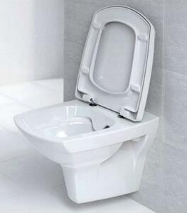 Cersanit Carina Clean On, függő wc csésze + antibakteriális wc ülőke hőre keményedő anyagból, készlet 548, fehér, K701-033
