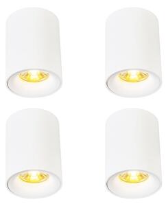 4 darabos modern, felületre szerelhető spotlámpa szett fehér GU10 50mm - Ronda