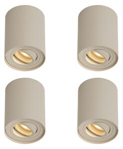 4 darabos modern, felületre szerelhető spotlámpa szett bézs GU10 50mm forgatható és dönthető - Rondoo Up