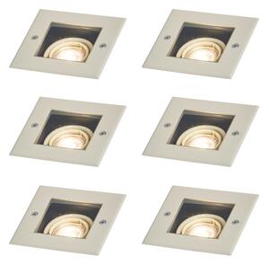 6 darabos modern bézs színű földbe süllyeszthető spotlámpa készlet GU10 50mm forgatható és dönthető IP65 - Oneon