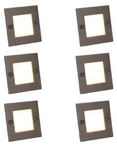 6 darabos modern süllyesztett spotlámpa készlet acél LED-del - Square 7