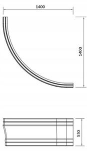 Cersanit Venus, előlapi kád 140cm, fehér, S401-040