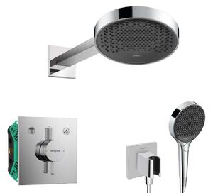 Hansgrohe - Zuhanyszett rejtett keverővel, testtel, 25 cm átmérőjű, 3 fúvókával, krómozott SANI21HHH005