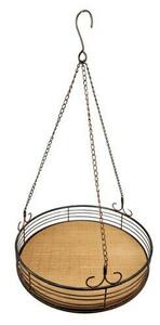 Mennyezeti virágtartó fém, rattan, 41x70cm