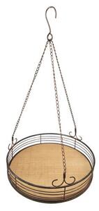 Mennyezeti virágtartó fém, rattan, 41x70cm