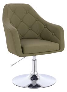 HR831N Khaki Műbőr Premium Soft szék Krómozott lábbal