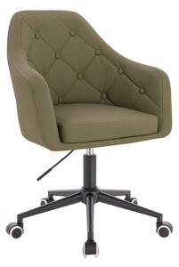 HR831K Khaki Műbőr Premium Soft szék fekete lábbal