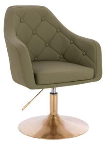 HR831N Khaki Műbőr Premium Soft szék Arany lábbal