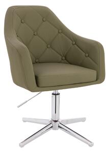 HR831CROSS Khaki Műbőr Premium Soft szék Krómozott lábbal
