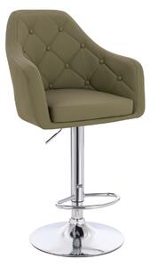 HR831W Khaki Műbőr Premium Soft szék Krómozott lábbal