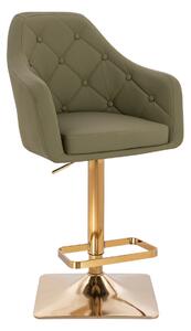 HR831KW Khaki Műbőr Premium Soft szék Arany lábbal