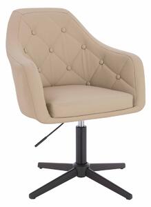 HR831CROSS Krémszínű Műbőr Premium Soft szék fekete lábbal