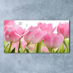 Vízszintes üvegóra Rózsaszín tulipánok