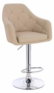 HR831W Krémszínű Műbőr Premium Soft szék Krómozott lábbal