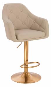 HR831W Krémszínű Műbőr Premium Soft szék Arany lábbal
