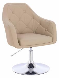 HR831N Krémszínű Műbőr Premium Soft szék Krómozott lábbal
