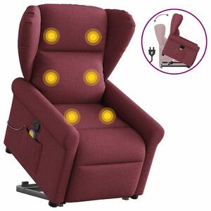 VidaXL bordó szövet dönthető masszázs- és állófotel