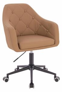 HR831K Karamell Műbőr Premium Soft szék fekete lábbal