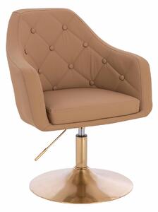 HR831N Karamell Műbőr Premium Soft szék Arany lábbal