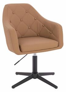 HR831CROSS Karamell Műbőr Premium Soft szék fekete lábbal