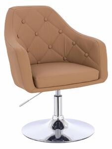 HR831N Karamell Műbőr Premium Soft szék Krómozott lábbal